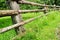 Simple fence in green grass