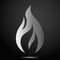 Simple fire flame icon on dark background