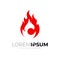 Simple fire logo with C icon, red color,
