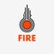 Simple fire logo. flat fire logo. black orange logo