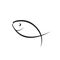 Simple fish line icon vector