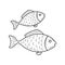 Simple Fish vector illustration, linear style pictogram Element,