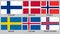 Simple flags of Scandinavia