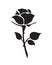 simple flat black rose hand drawn romance flower icon ill