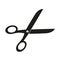 Simple flat black and white scissors icon