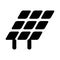Simple flat black and white solar panel icon