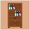 Simple flat brown cupboard vector