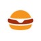 Simple flat burger icon illustration. Fast food logo design - Vector