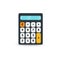 Simple flat calculator icon isolated on white background. Design element.