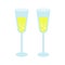 Simple and flat champagne illustration