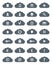 Simple Flat Clouds Icon Set.