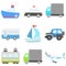 Simple and flat cool colored vehicles