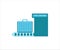 simple flat design illustration of luggage x ray inspection machine in the airport