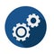 Simple flat gear illustration. Repair icon, breakdown