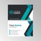 Simple Flat Geometric Turquoise Business Card Design Template Vector