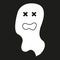 Simple flat ghost illustration. Halloween vector icon. Cute cartoon characters