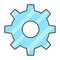 Simple, flat glass transparent cogwheel icon