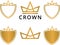 simple flat golden crown, symbol of luxury high quality, icon and logo for jewelry maker, luxurious watch, vector graphic design