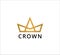 simple flat golden crown, symbol of luxury high quality, icon and logo for jewelry maker, luxurious watch, vector graphic design