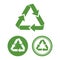 Simple flat green vector garbage recycling icon