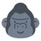 Simple and flat grey Gorilla