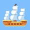 simple flat icon pirate ship