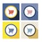 Simple flat illustration of a shopping trolley. Icon, buy button, basket