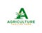 Simple and flat letter A logo with leaf and plant element modern natural agricultural company logo.
