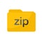 Simple Flat minimalist yellow zip compressed file folder icon