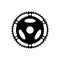 Simple Flat Monochrome bicycle sprocket icon. Chainrings, Bike gear icon.