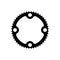 Simple Flat Monochrome bicycle sprocket icon. Chainrings, Bike gear icon.