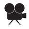 Simple flat movie camera icon