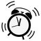 Simple flat ringing classic alarm clock icon