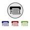 Simple flat round vector pictogram of the wide format printer. Ð¡olor icon of the professional equipment for the large size