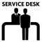 Simple flat service desk icon customer and service employee