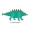 Simple flat style icon of Stegosaurus. Pictogram of dinosaur for print on t-shirt.