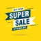 Simple Flat Super Sale Discount Banner Template Vector