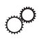 Simple flat two gears icon