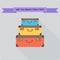 Simple flat vector illustration with three suitcases