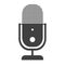 Simple flat voice recording microphone icon or symbol