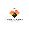 Simple Flat Volcano Logo Design Vector Stock Image