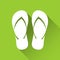 Simple flip flop icon, travel and holiday symbol