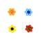 Simple flowers from colorful beads