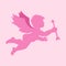 Simple Flying Cupid Silhouette Vector Illustration Graphic