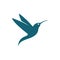 Simple Flying Hummingbird Colibri Flat Logo Symbol