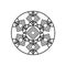 A simple form of mandala for coloring. Geometric flower for anti-stress coloring. Black and white pattern for coloring books for