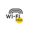 Simple free wifi zone icon on white