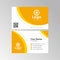 Simple Fresh Yellow Curve Business Card Design
