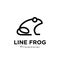 Simple frog line vector logo illustration design