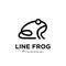 Simple frog line vector logo illustration design